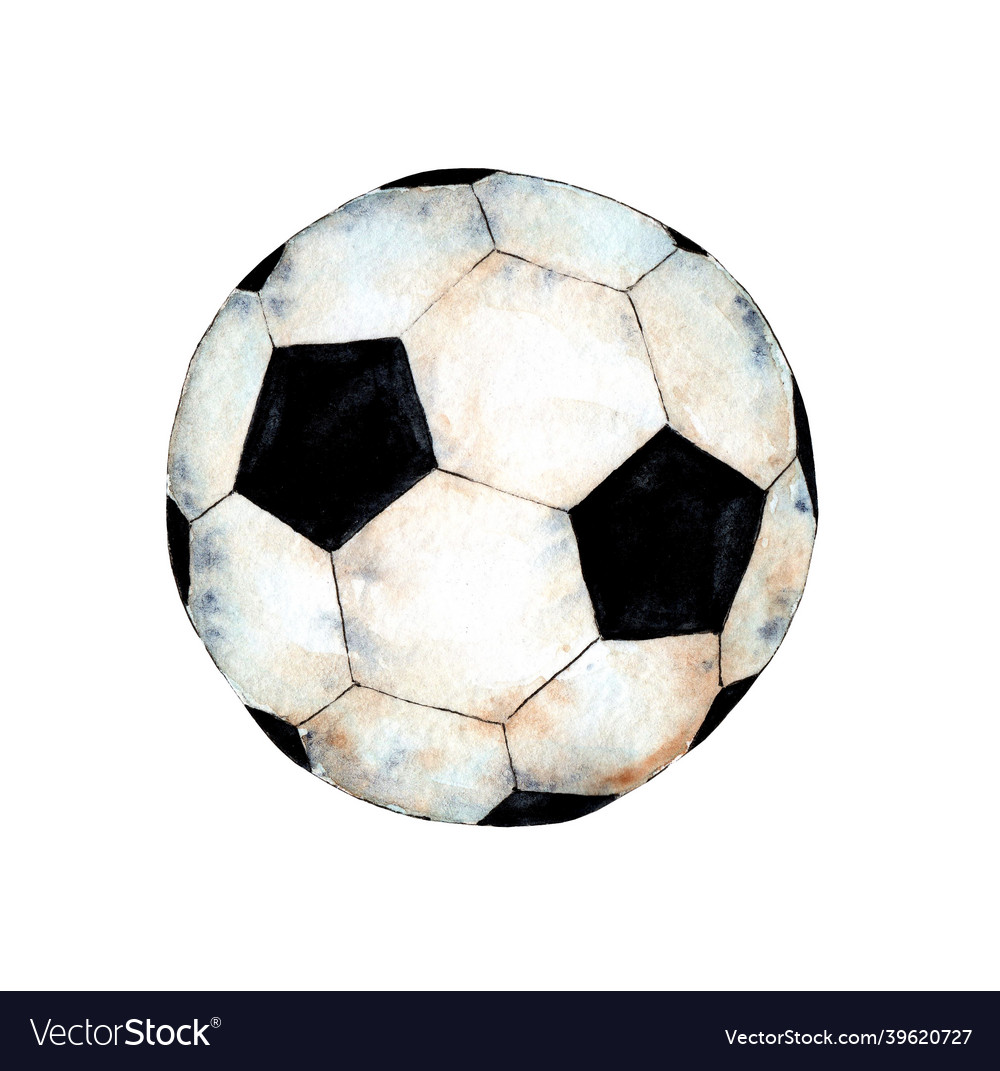 Watercolor of a soccer ball sports symbol soccer Vector Image