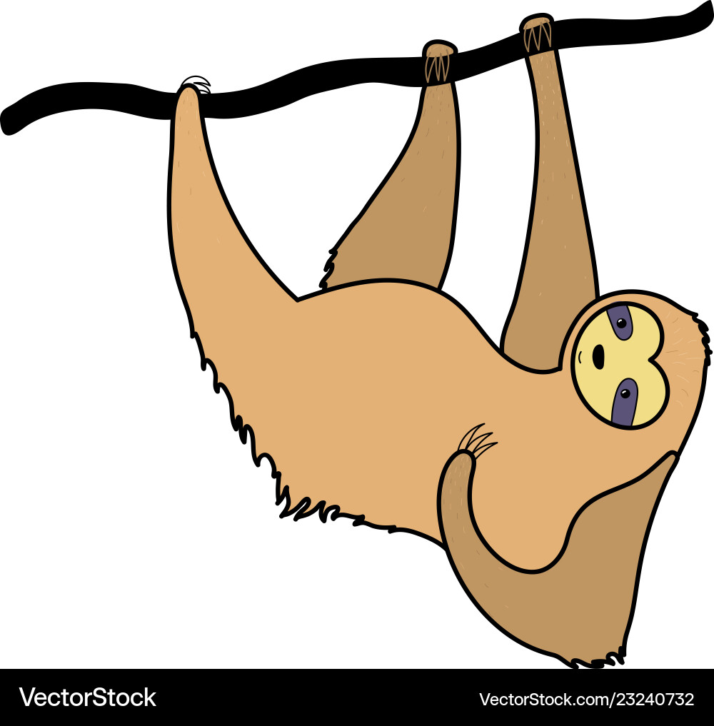Cute character sloth Royalty Free Vector Image