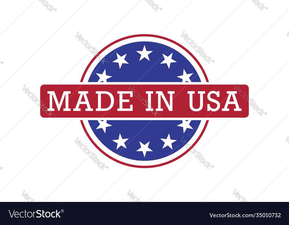 Made in usa round badge vector image Made in usa round badge