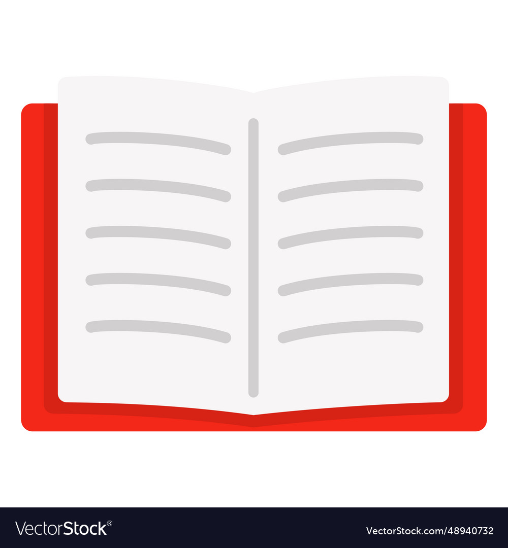 Open red book hand drawn Royalty Free Vector Image