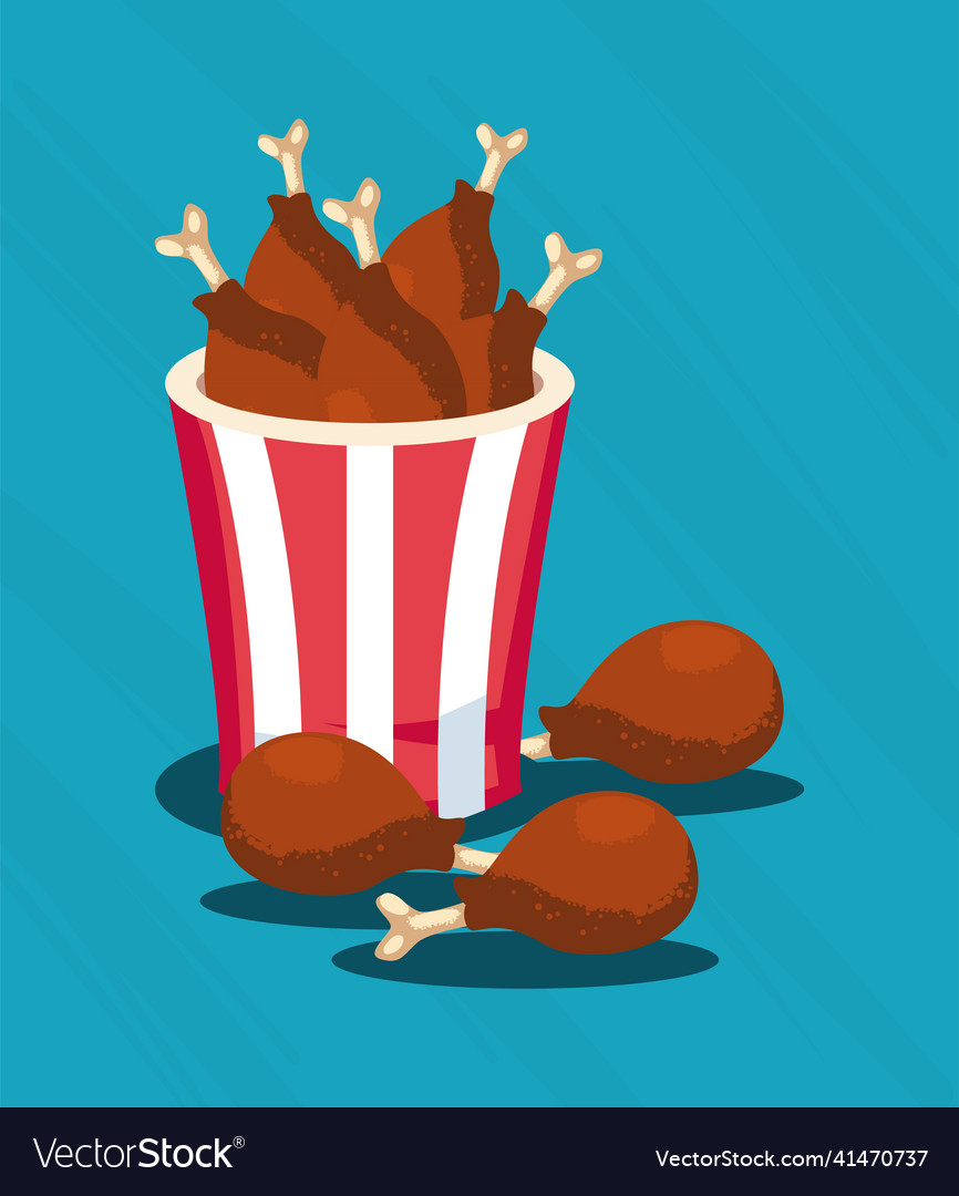 Chicken bucket card Royalty Free Vector Image VectorStock