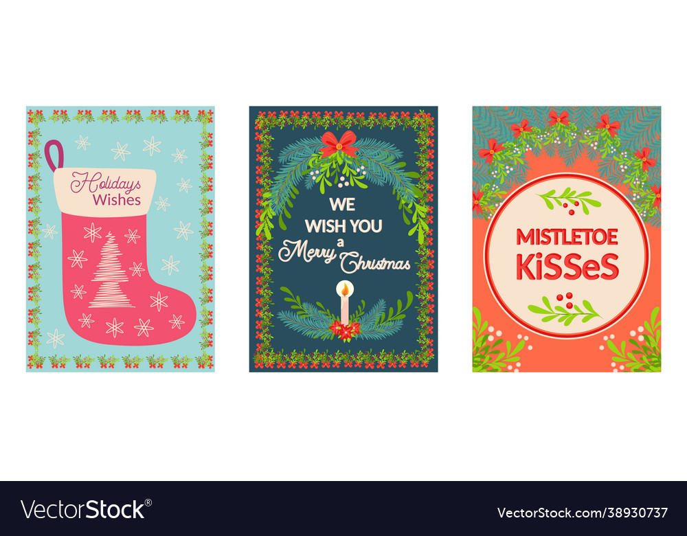 Christmas and happy new year templates trendy Vector Image