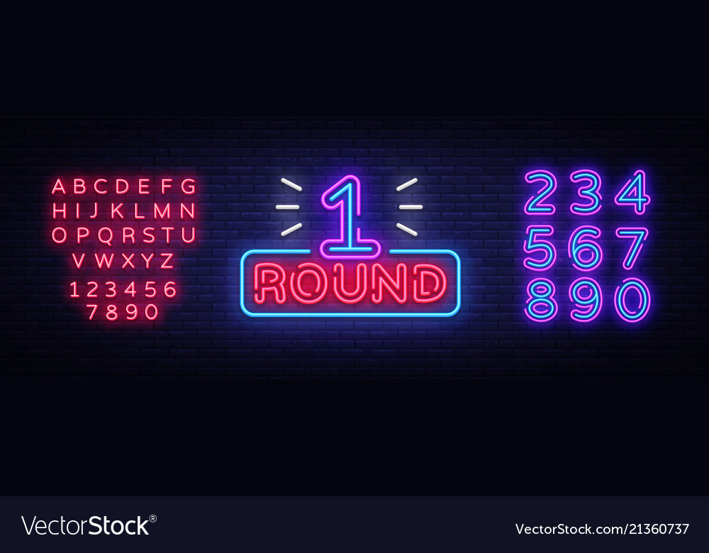 First round is a neon sign boxing 1