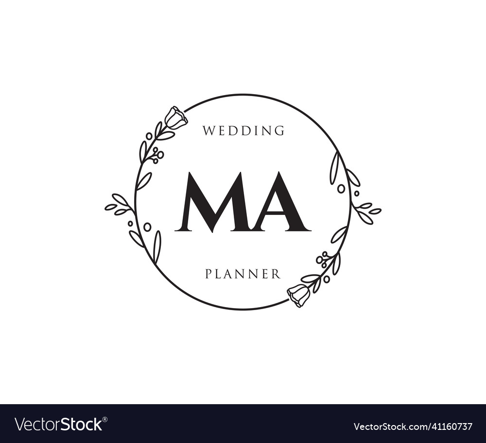 Initial ma feminine logo usable for nature salon Vector Image