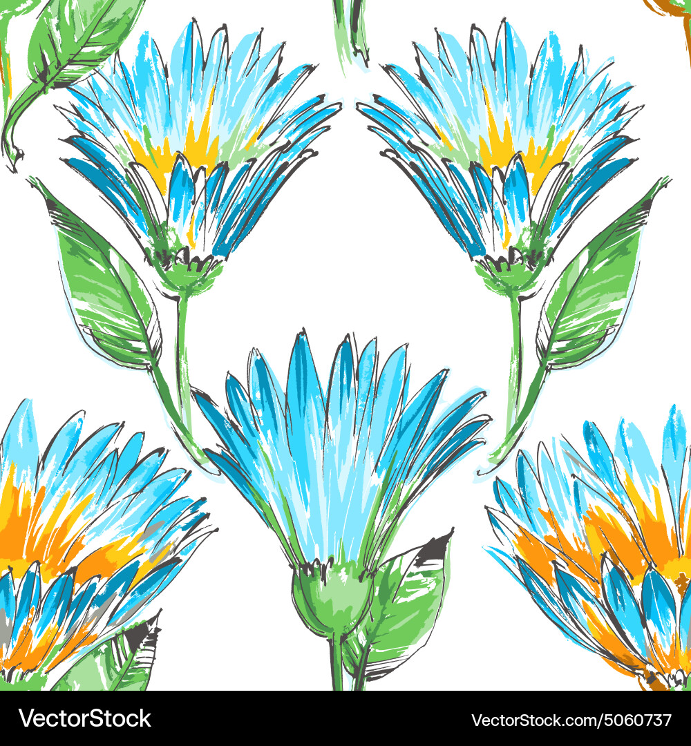 Retro floral seamless pattern Royalty Free Vector Image