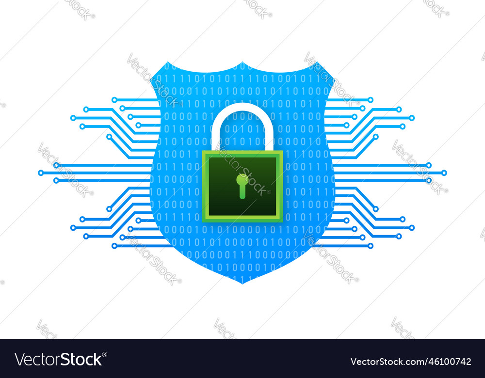 Cyber security shield security shield concept Vector Image