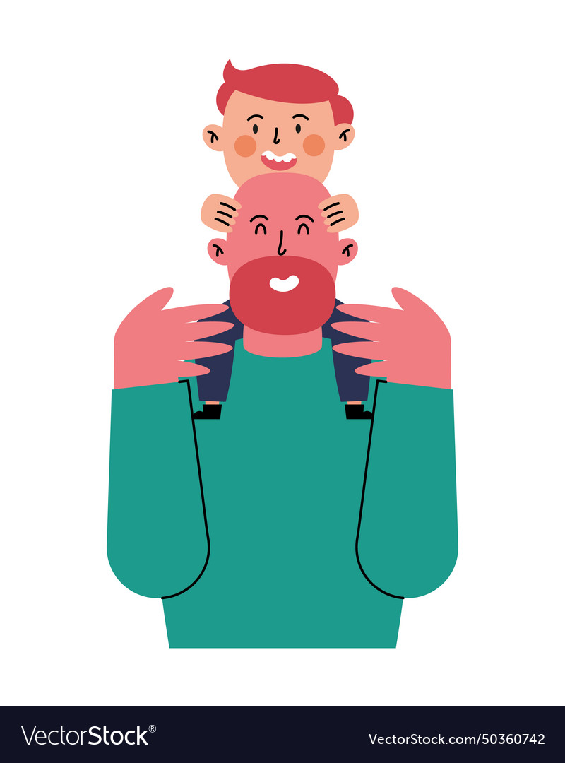 Father and little son Royalty Free Vector Image