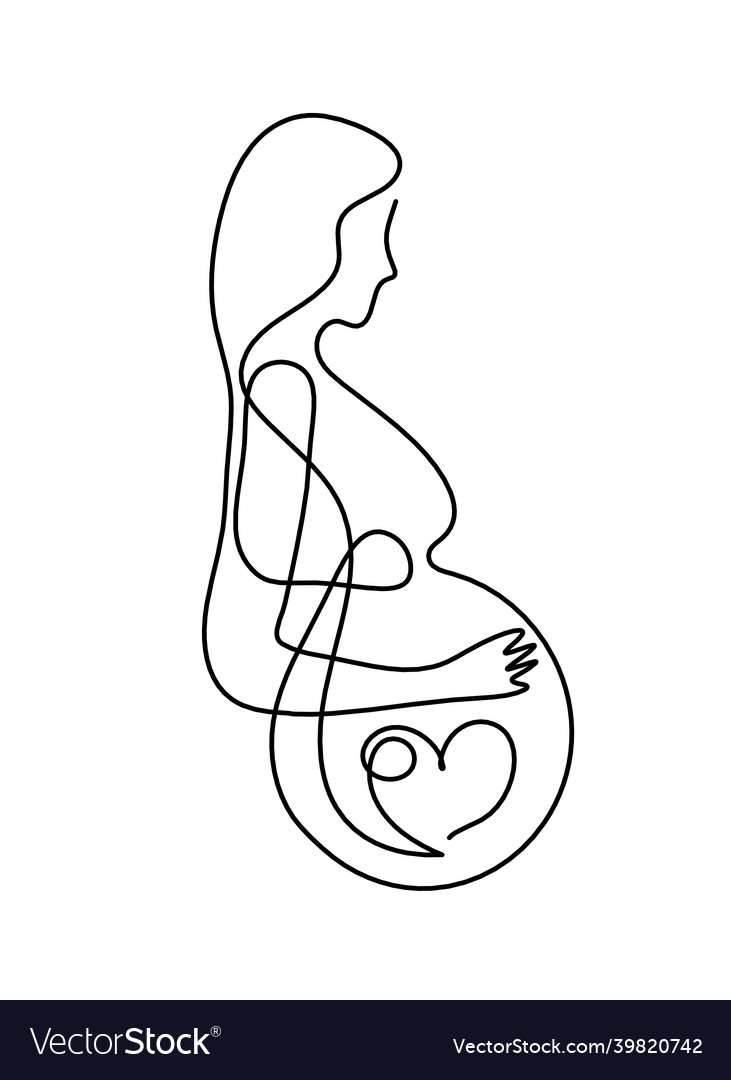 Mother silhouette body as line drawing picture Vector Image