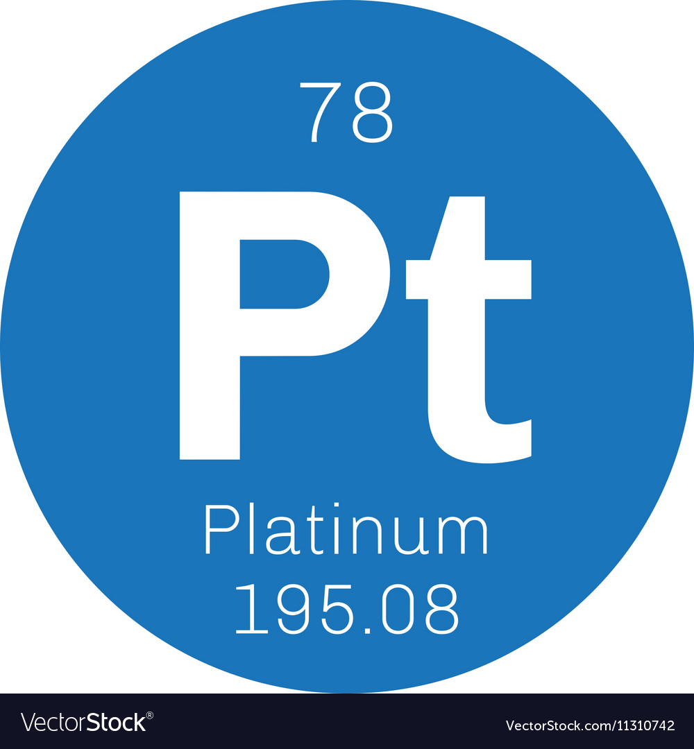 Platinum chemical element Royalty Free Vector Image