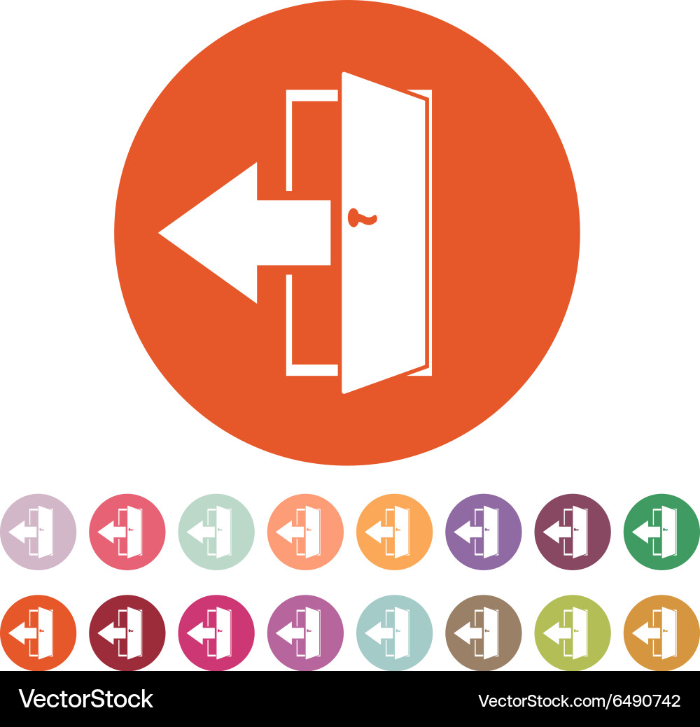 The exit icon Logout and output outlet out Vector Image
