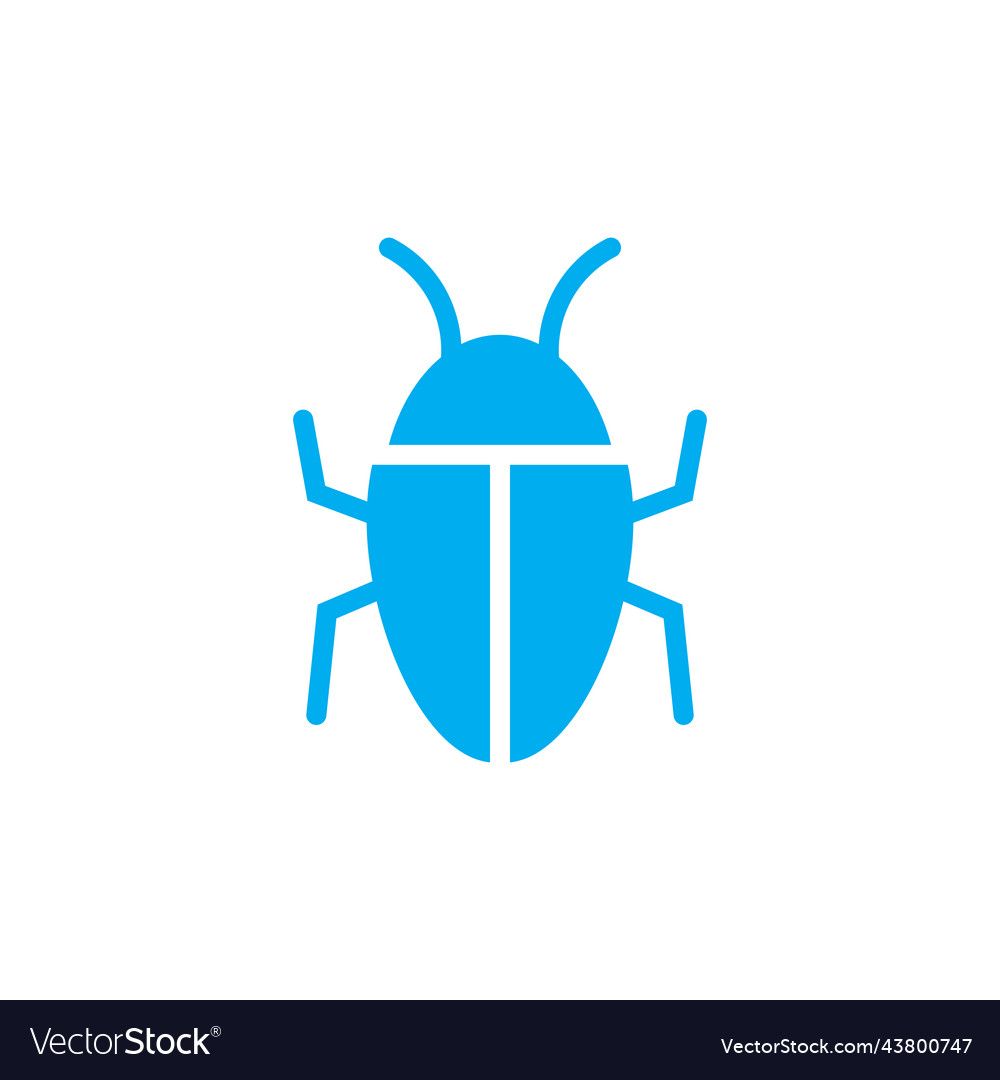 Blue program bug animal icon Royalty Free Vector Image