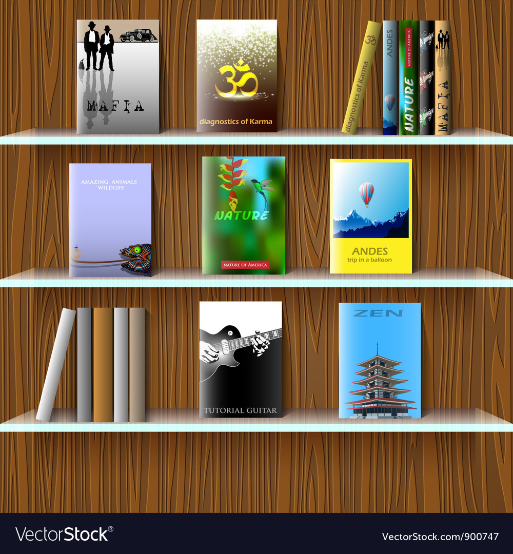 bookshelf with books royalty free vector image