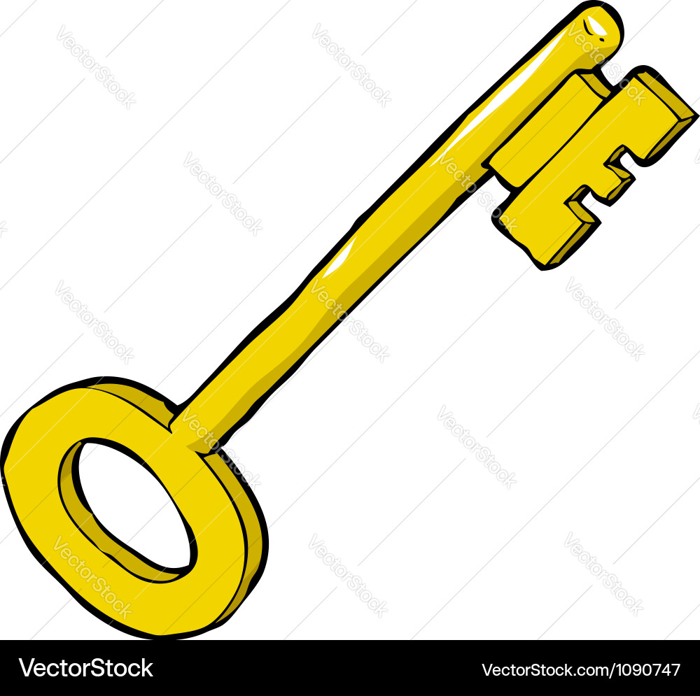 Golden key Royalty Free Vector Image - VectorStock