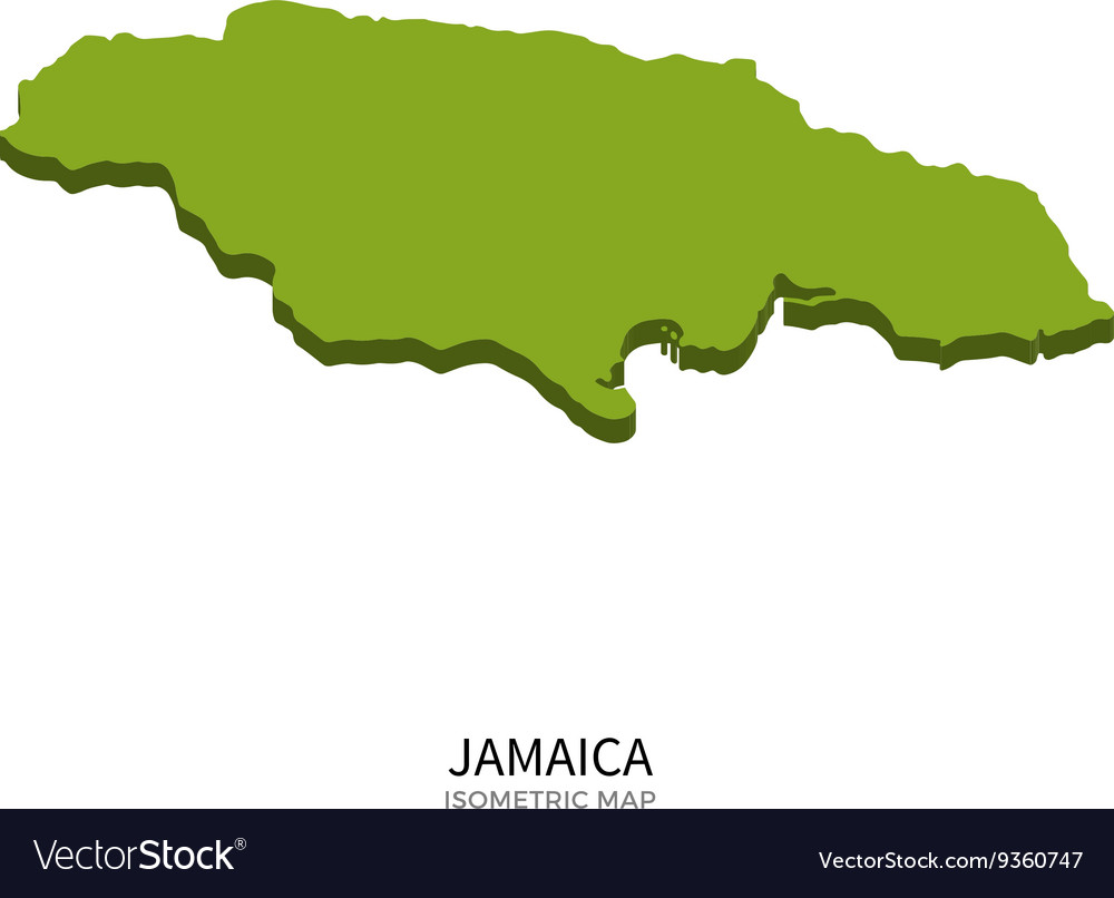 Isometric map of jamaica detailed Royalty Free Vector Image