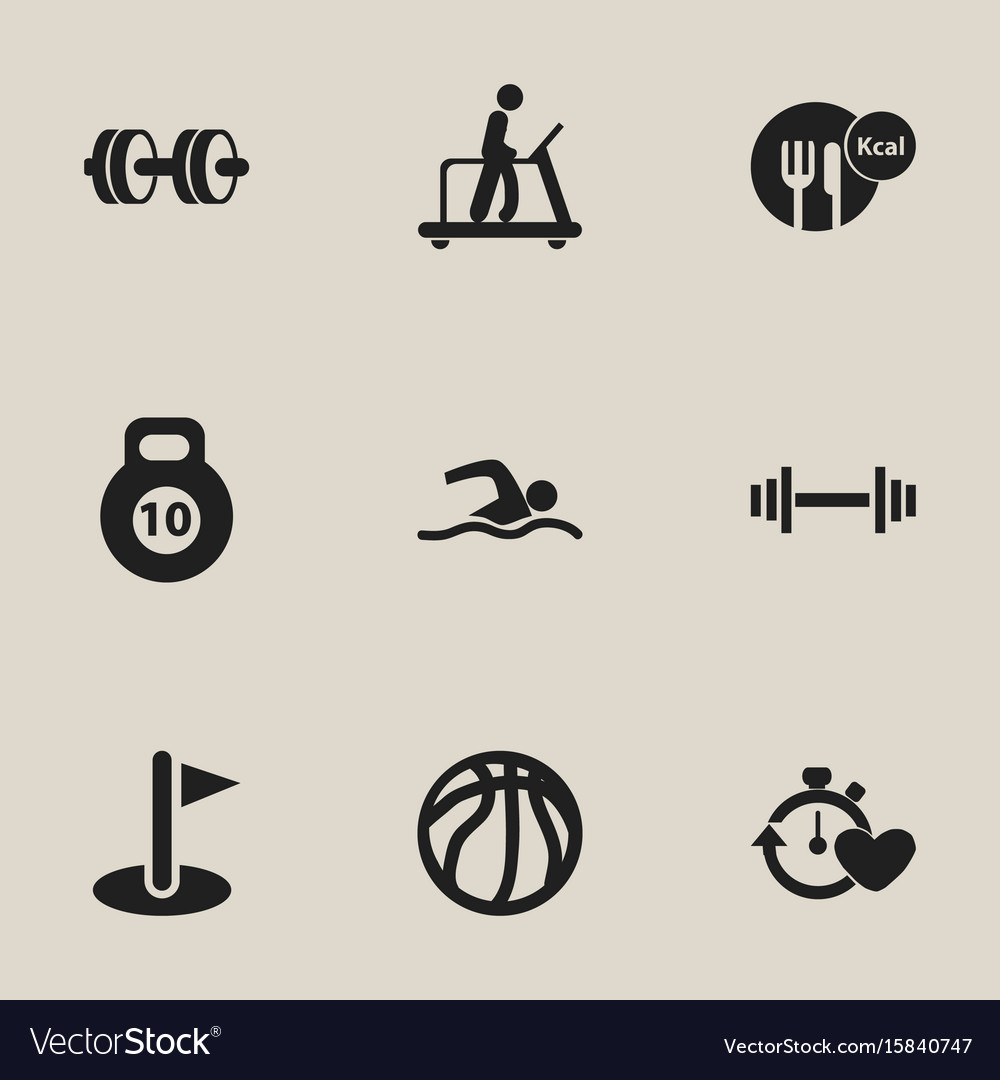 Set of 9 editable training icons includes symbols Vector Image
