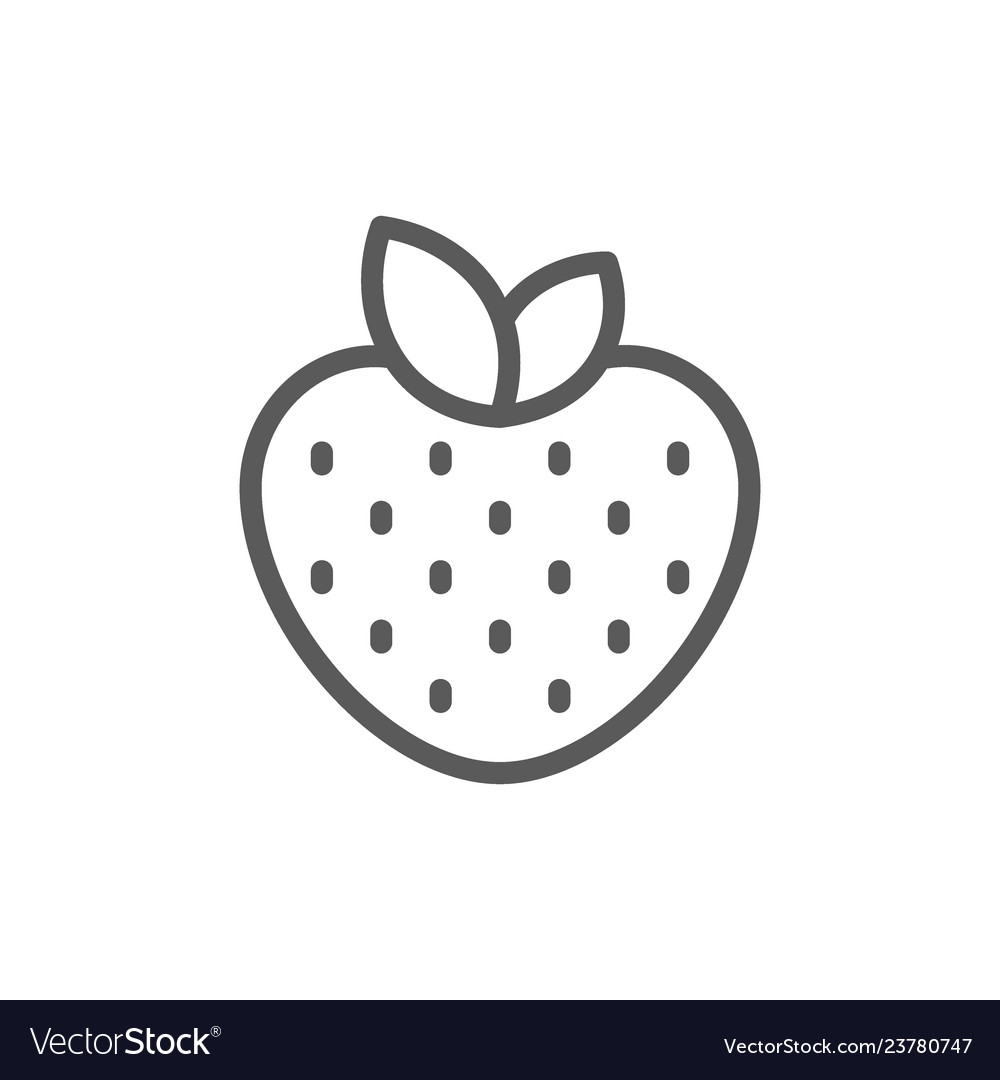 Strawberry Line Icon Royalty Free Vector Image