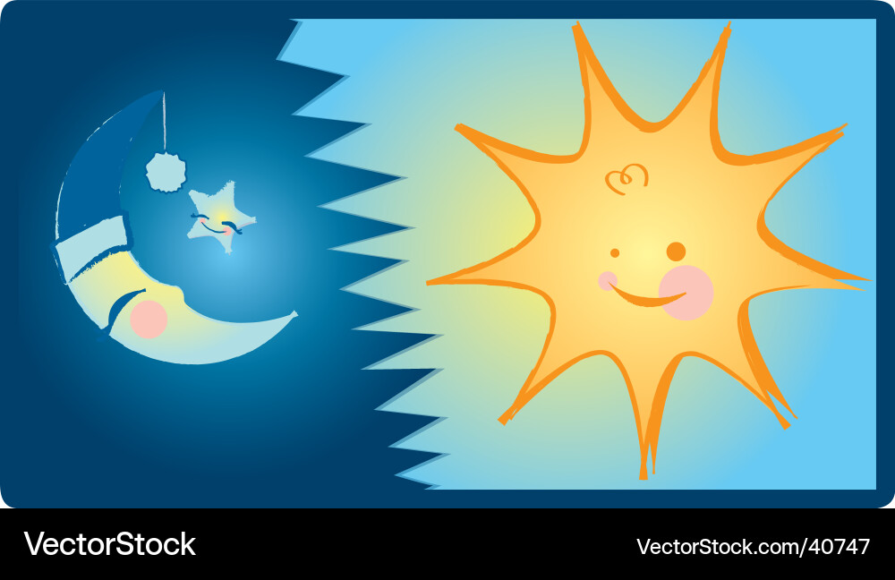 Sun and moon Royalty Free Vector Image - VectorStock