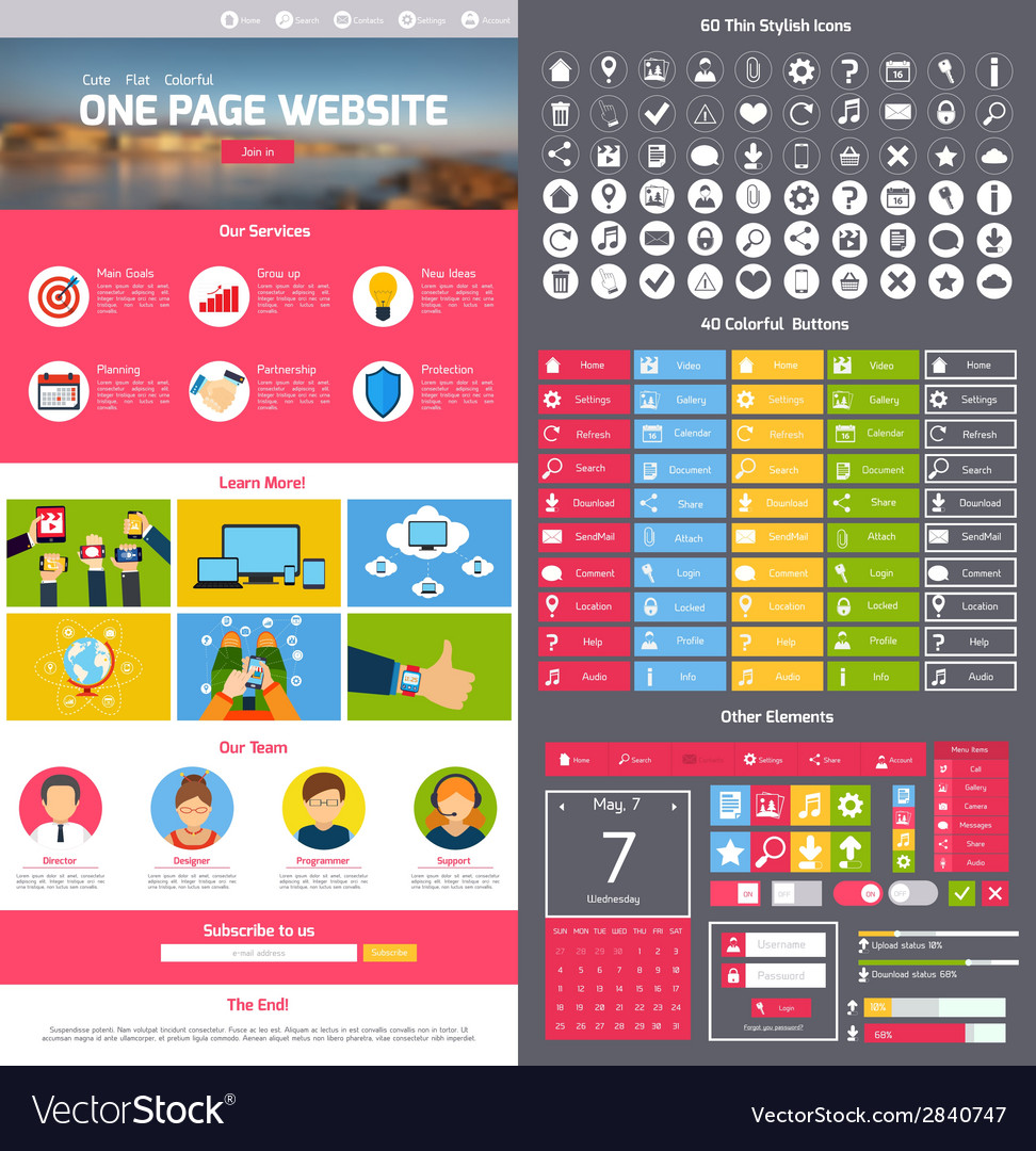 Download Website design template Royalty Free Vector Image