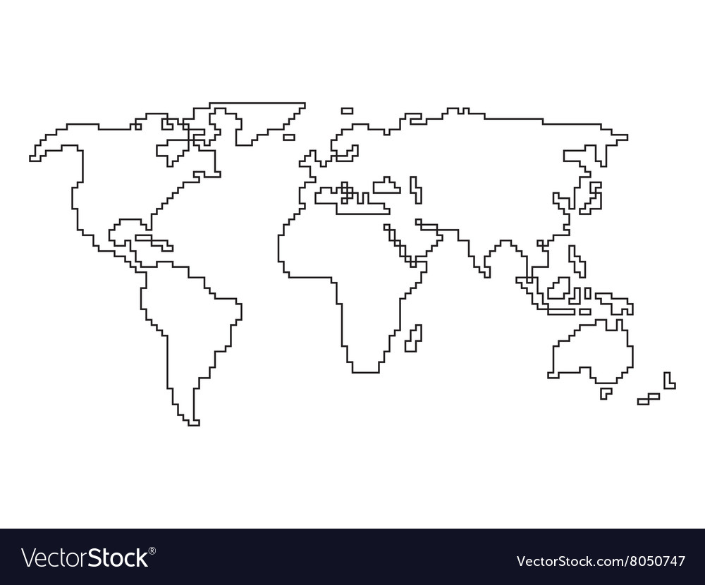 World Map Vector Outline World map   angular outline Royalty Free Vector Image