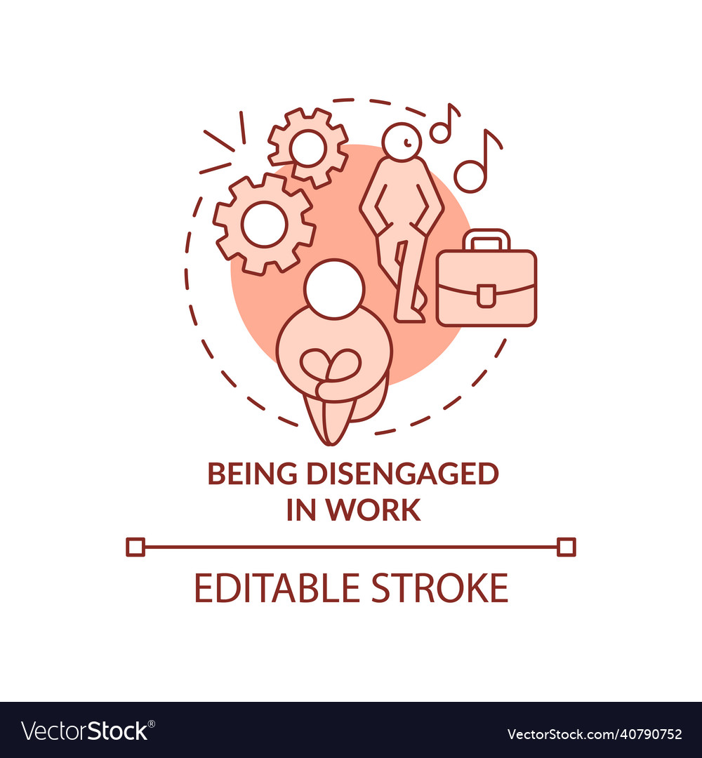 Being disengaged in work terracotta concept icon Vector Image