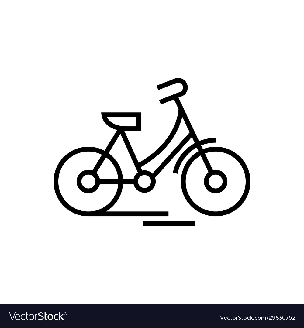 Bycicle line icon concept sign outline Royalty Free Vector