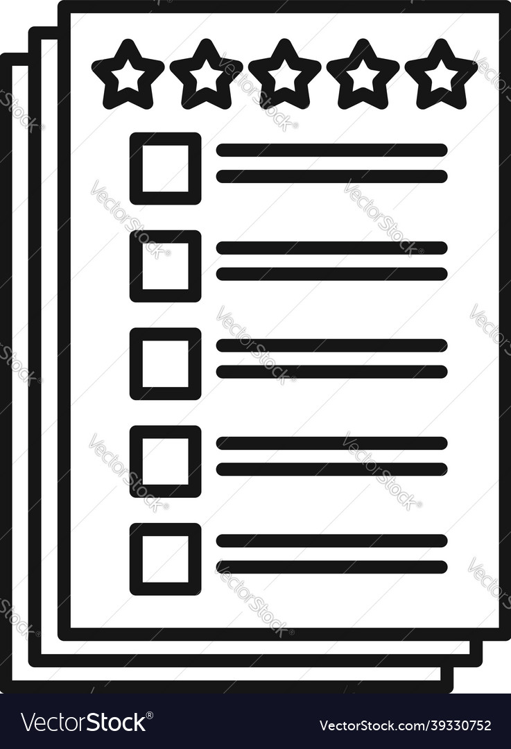 Client paper review icon outline product Vector Image