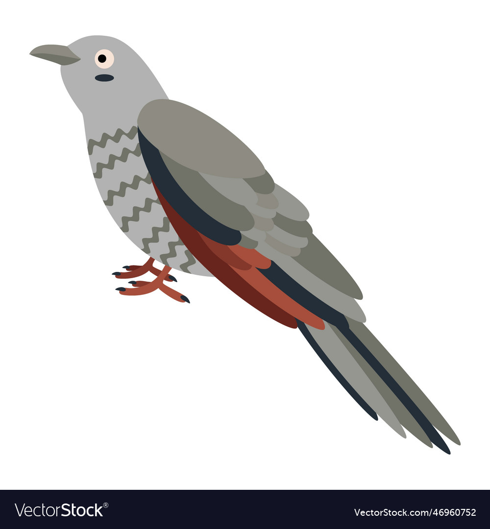 Cute cartoon cuckoo bird flat Royalty Free Vector Image