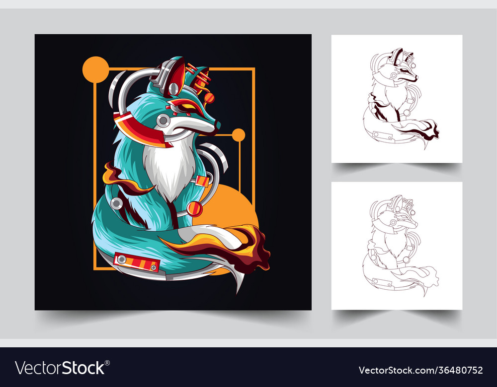 Fox artwork vector image Fox artwork