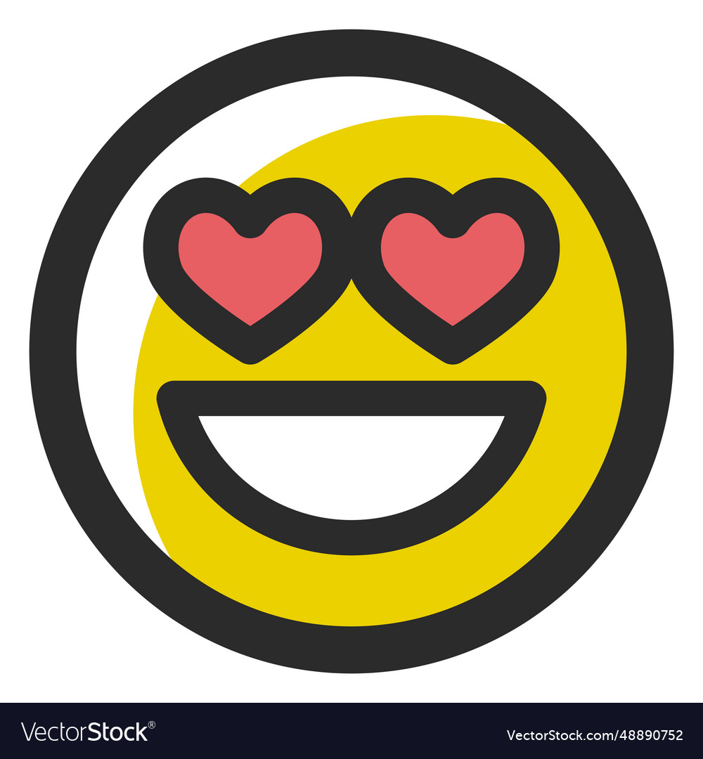 In love colored stroke emoticon Royalty Free Vector Image