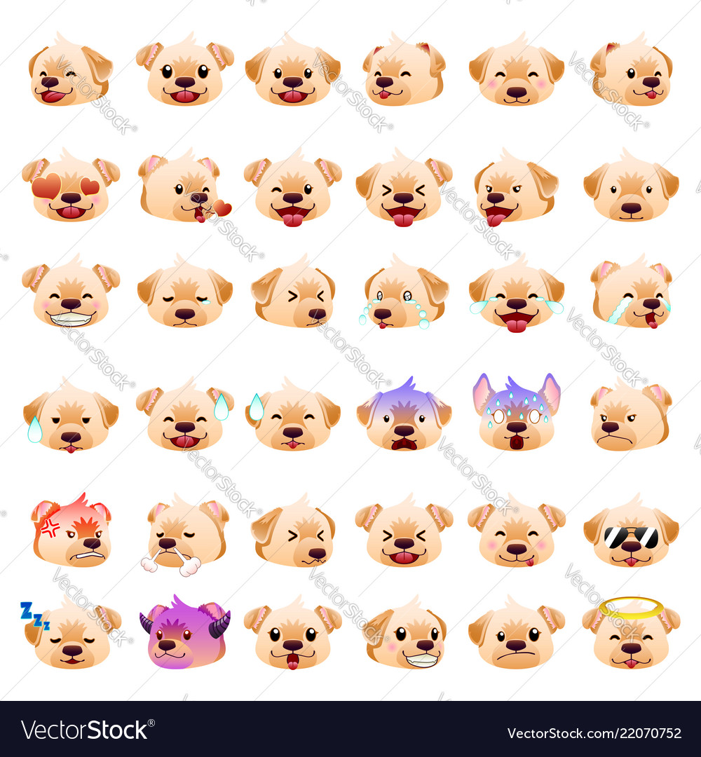 Labrador retrievers dog emoji emoticon expression Vector Image