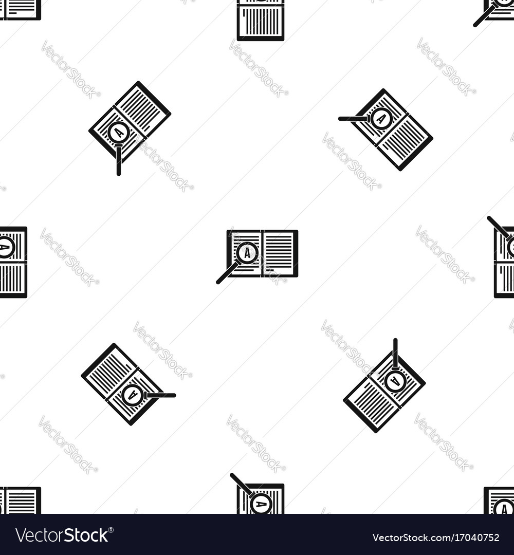 magnifying glass over open book pattern seamless vector image