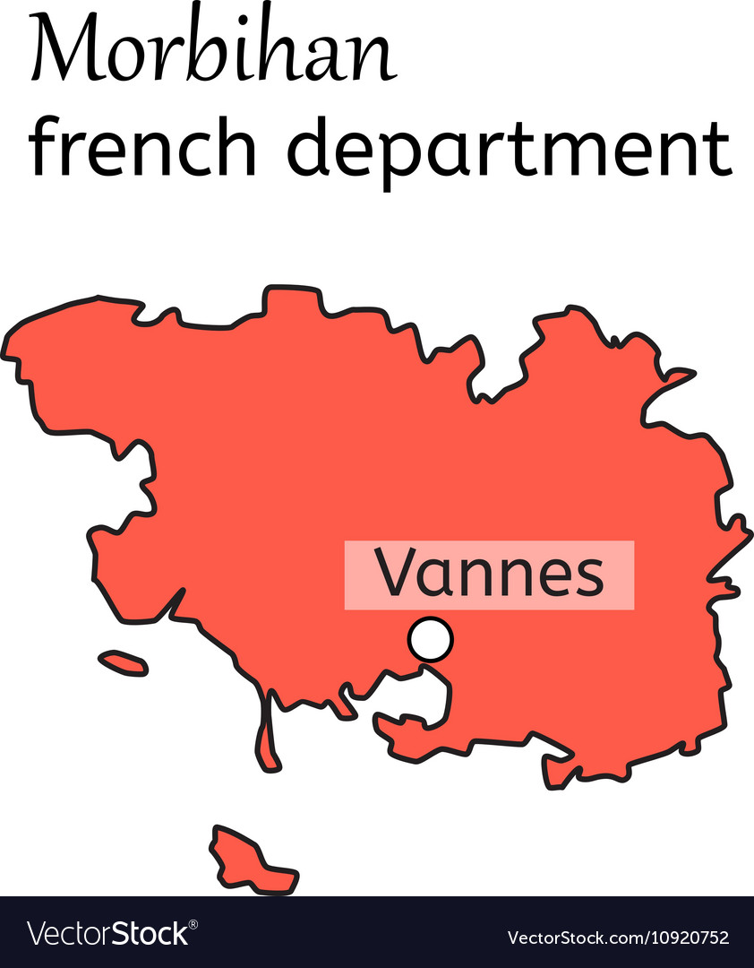 Morbihan french department map Royalty Free Vector Image
