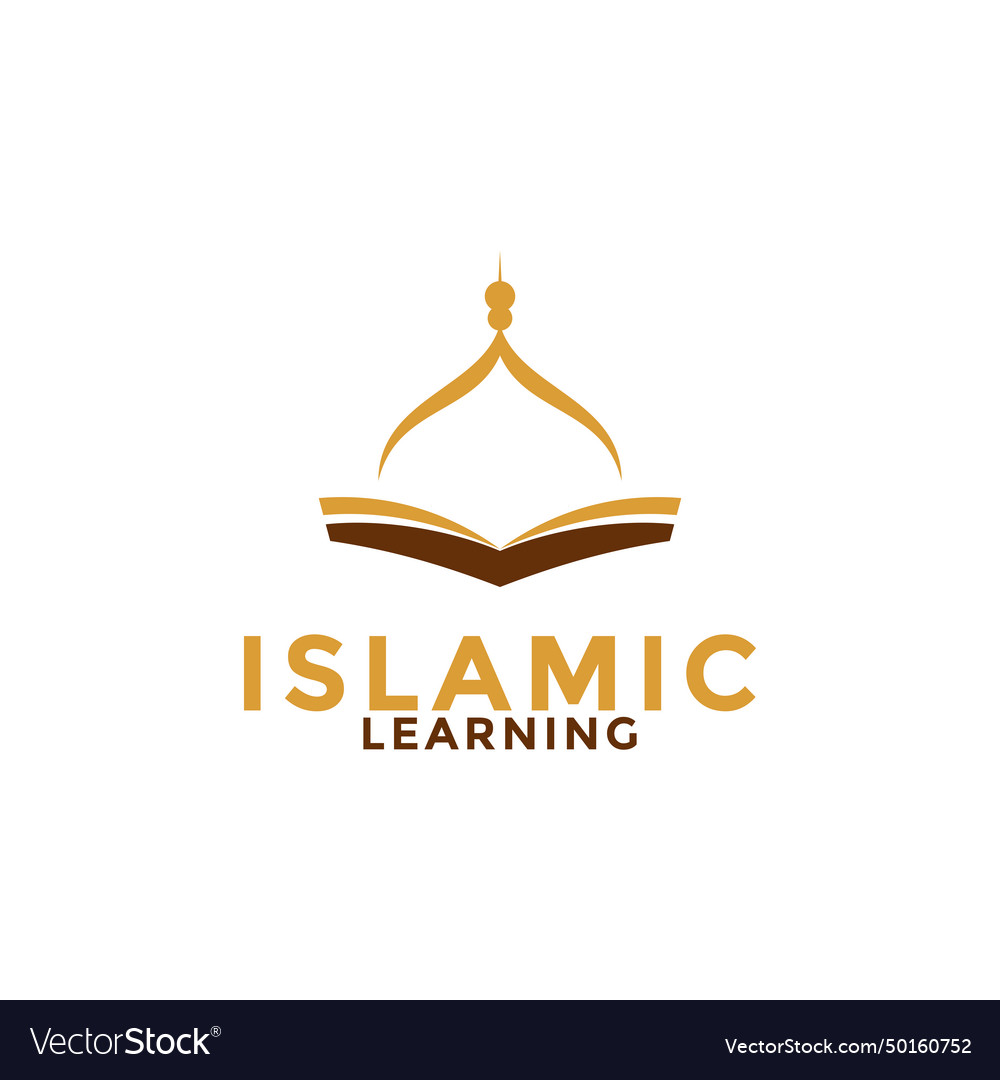 Muslim learn logo islam learning template Vector Image