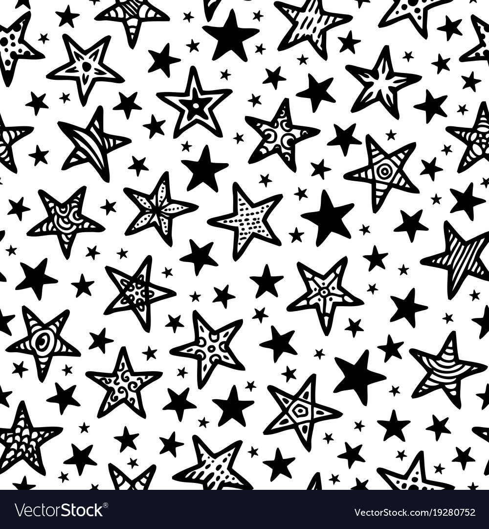 Texture of doodle stars Royalty Free Vector Image