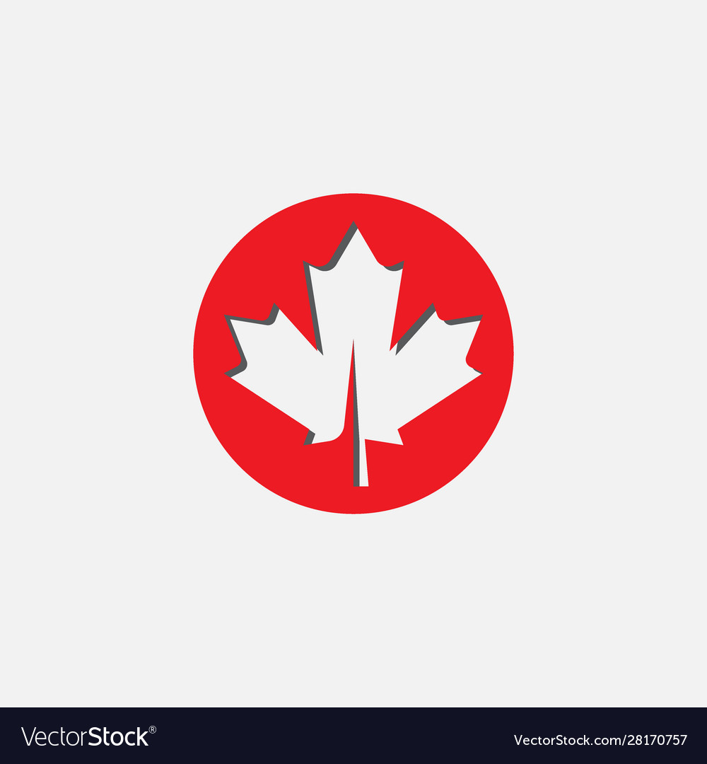 Autumn leaf canadian icon maple Royalty Free Vector Image