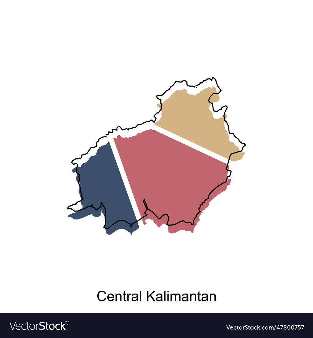 Map of central kalimantan design template Vector Image