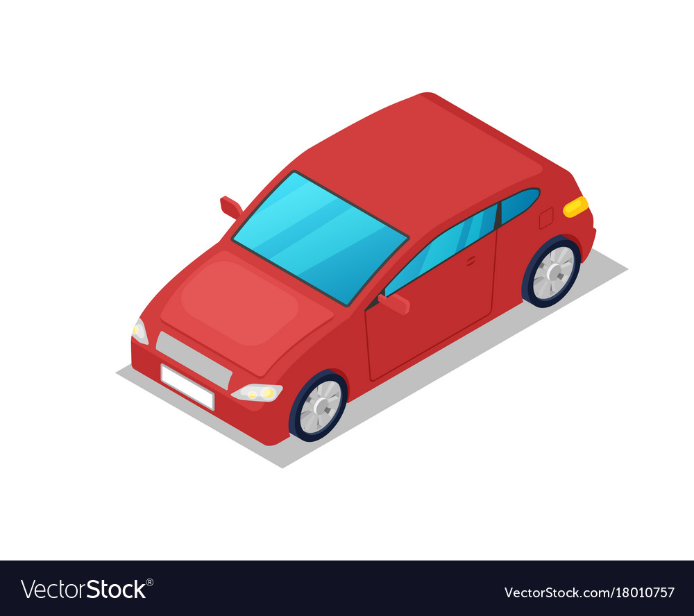 Download Modern red car isometric 3d icon Royalty Free Vector Image