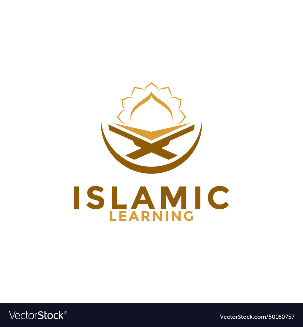 Muslim learn logo islam learning template Vector Image