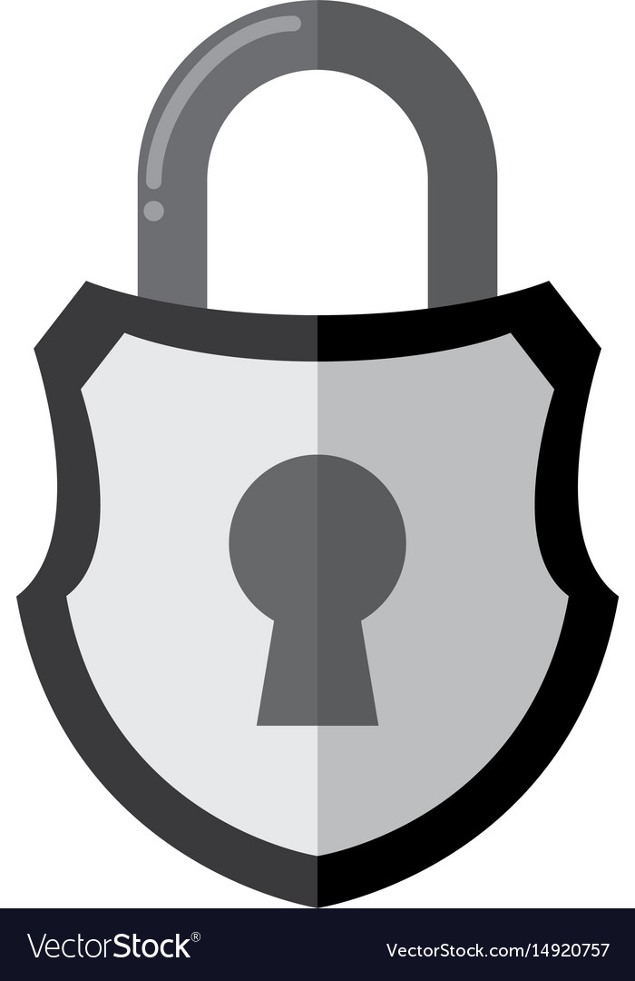 Padlock security shield Royalty Free Vector Image