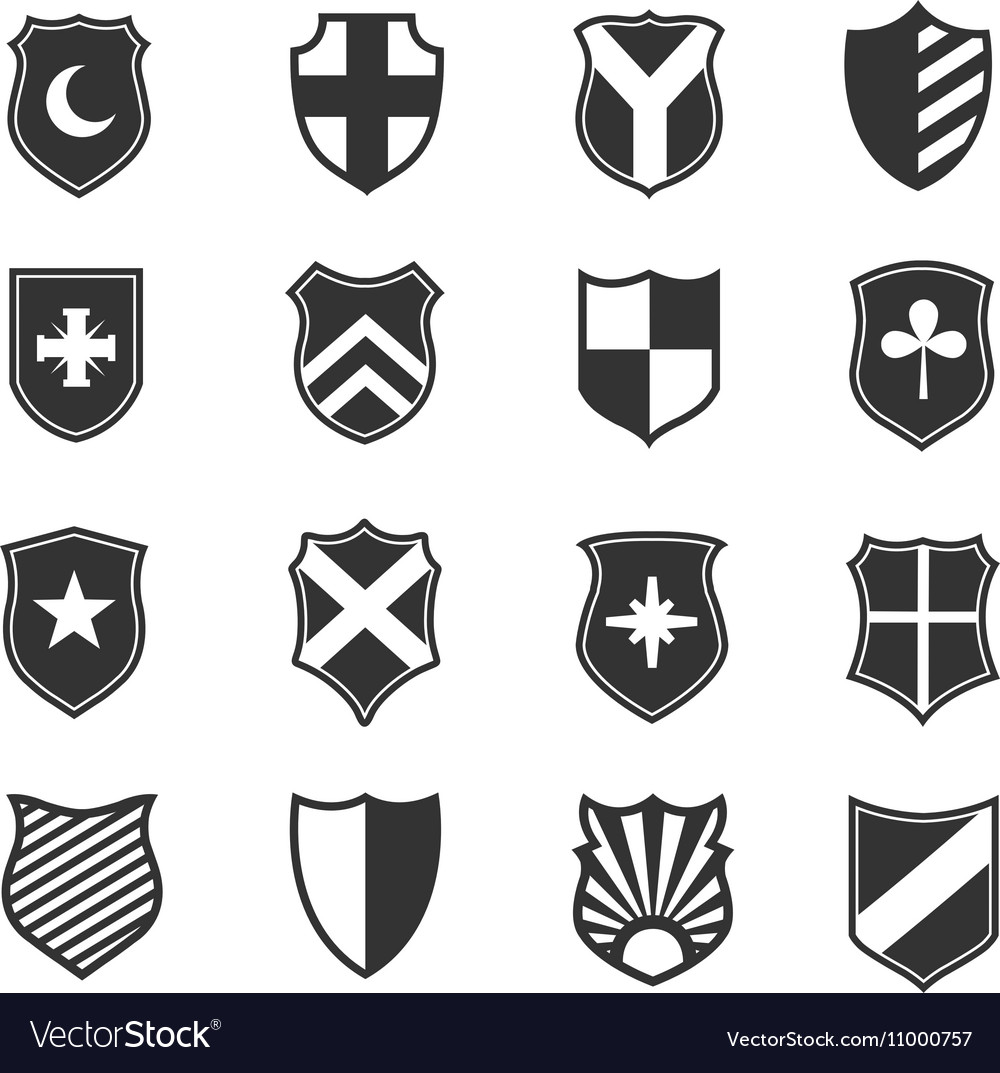 Protection shield icons Royalty Free Vector Image