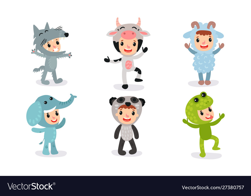 Set Of With Six Children Royalty Free Vector Image