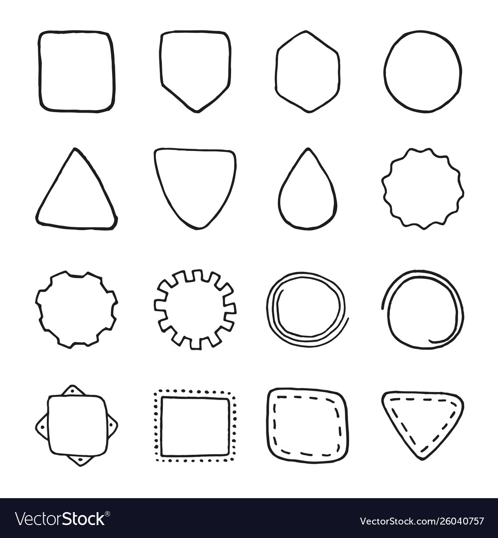 Download Set Vintage Hand Drawn Shapes Design Elements Vector Image