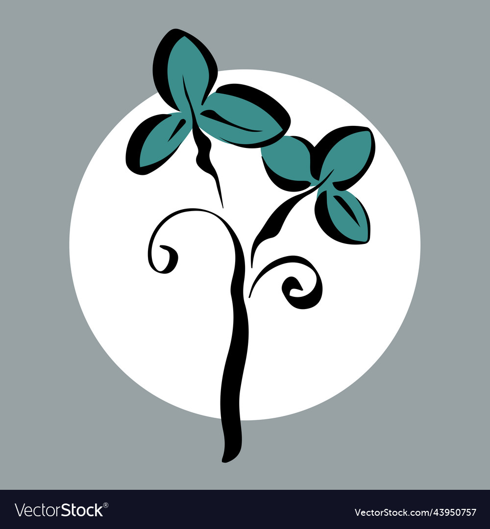 Simple plant as icon or logo Royalty Free Vector Image