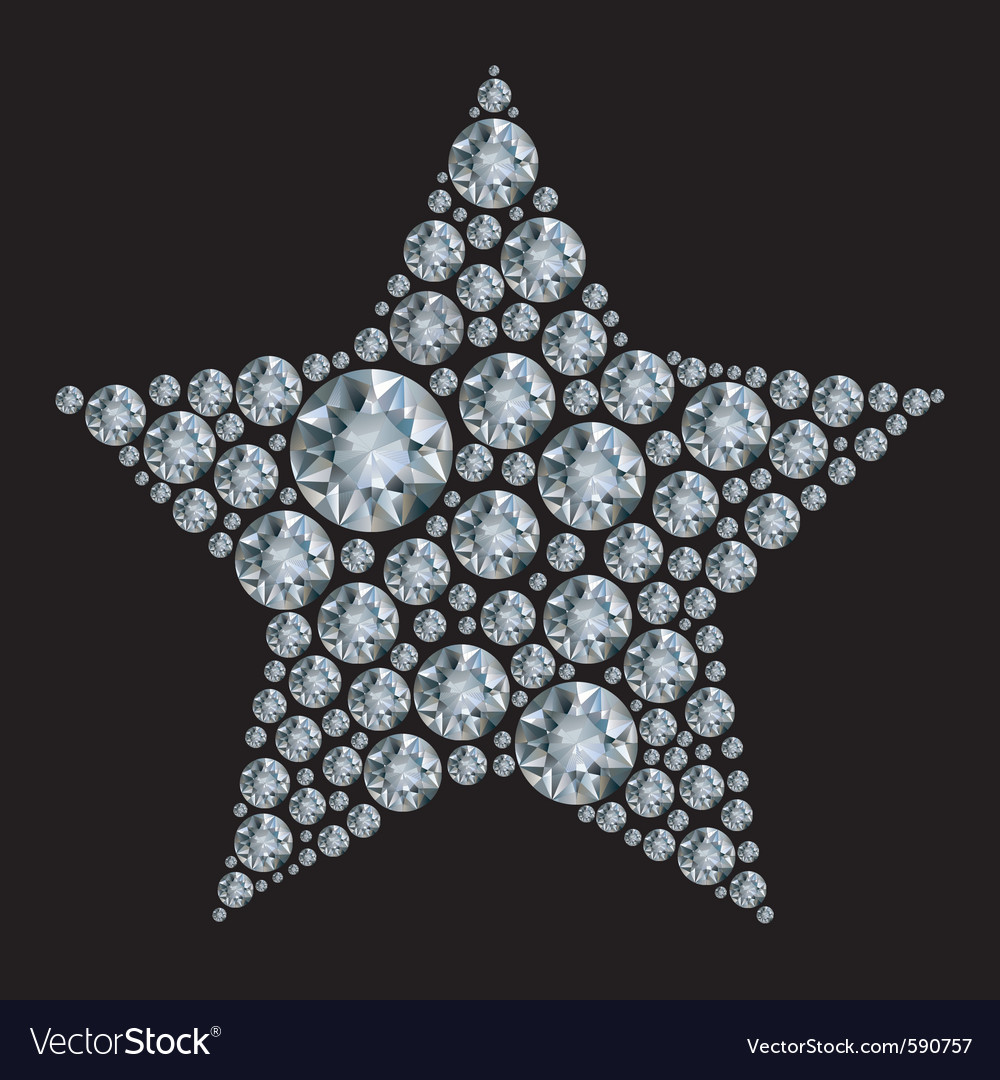 Star in diamonds Royalty Free Vector Image - VectorStock