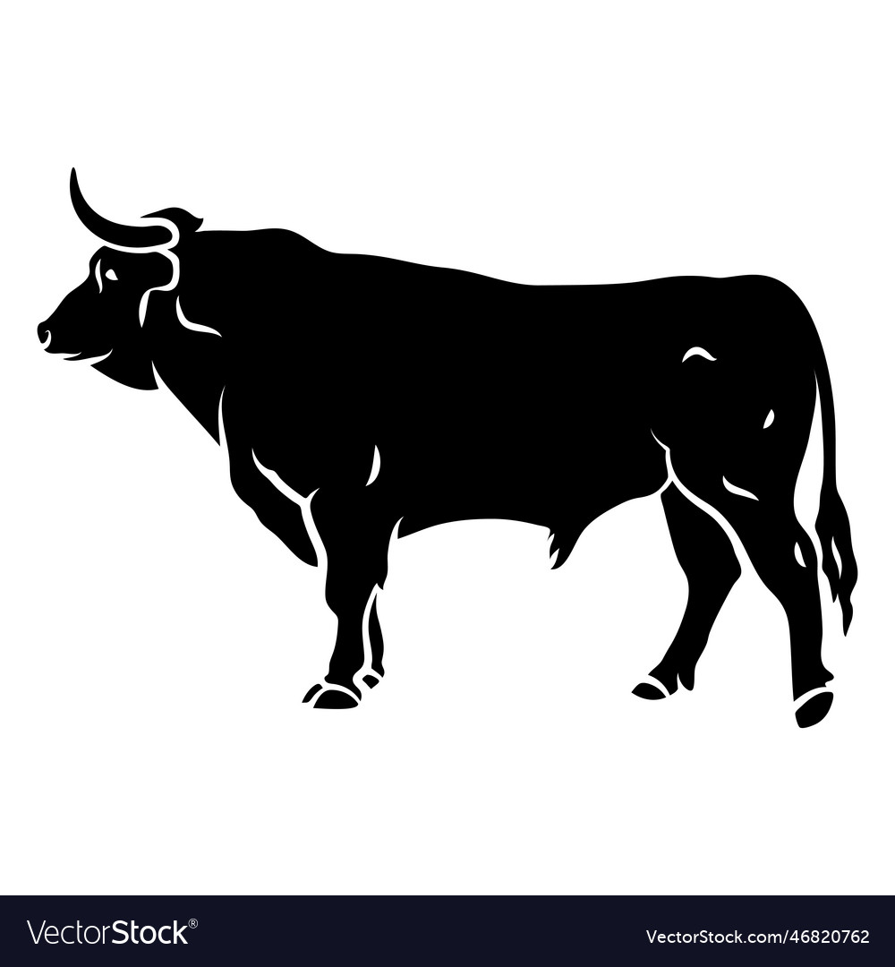 Bulls Profile Cut Out Royalty Free Vector Image