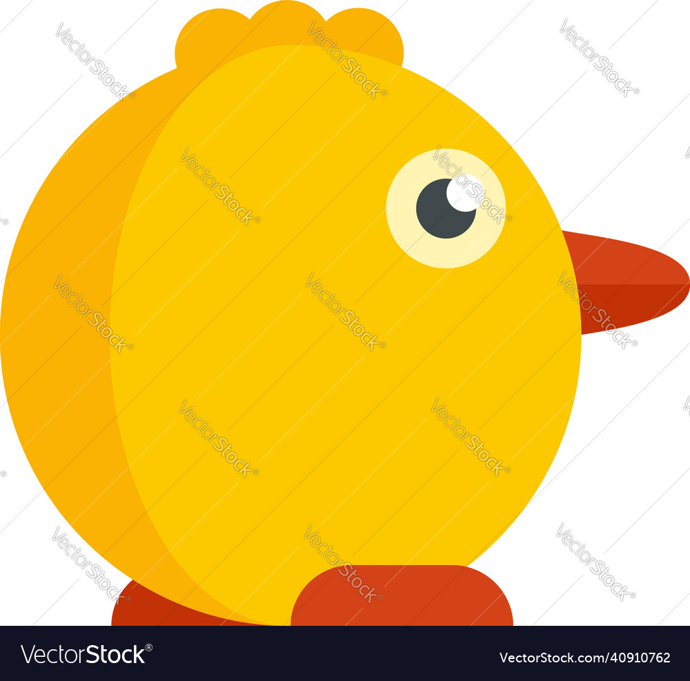 Chicken baby toy icon flat isolated Royalty Free Vector