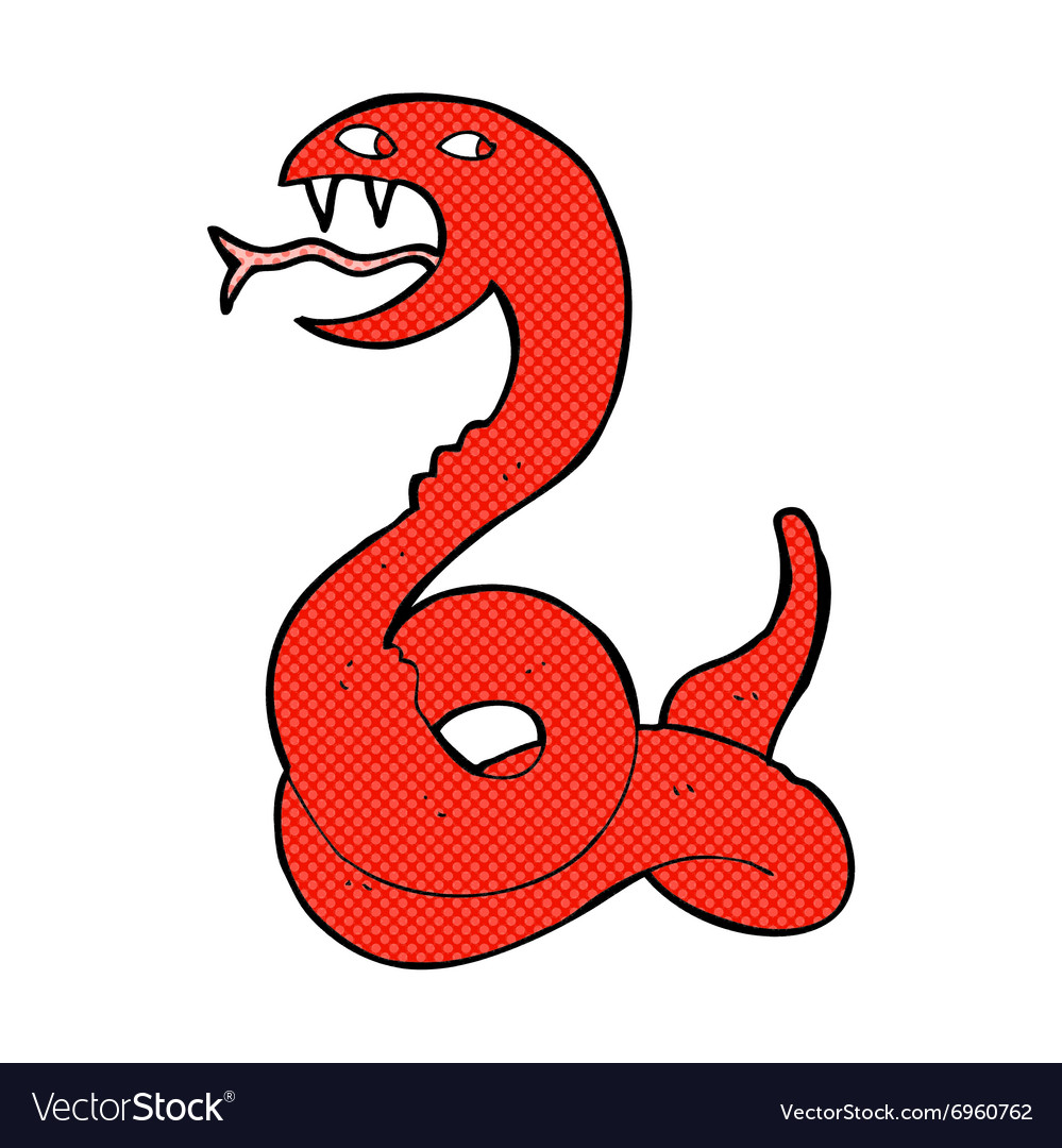 Comic cartoon hissing snake Royalty Free Vector Image Comic cartoon hissing snake Royalty Free Vector Image