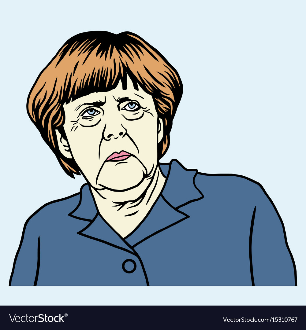 Angela merkel cartoon Royalty Free Vector Image