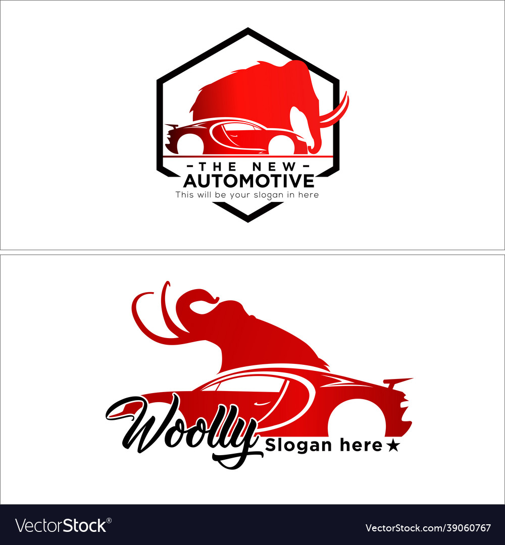 Automotive cleaning service with car and elephant Vector Image