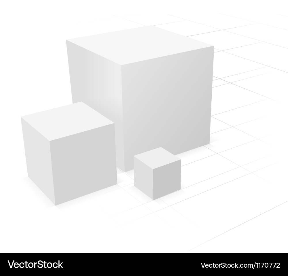 3d abstract background three cube Royalty Free Vector Image